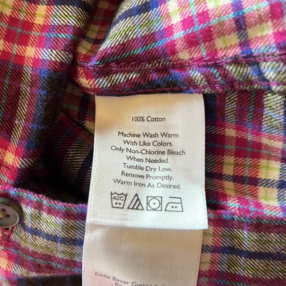 Eddie Bauer Ladies Flannel Shirt, XL - Picture 5 of 5